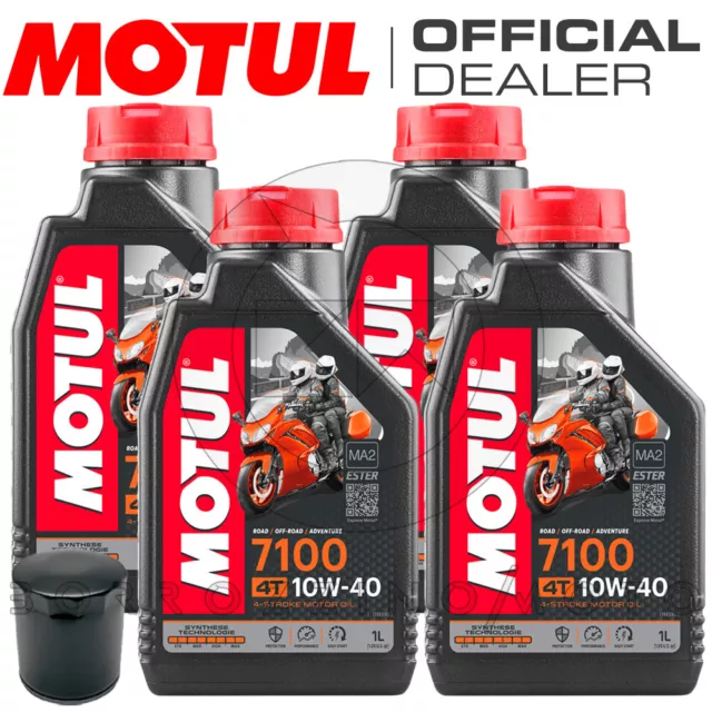 Kit Tagliando 4Lt Olio Motul 7100 10W40 + Filtro Hiflo Hf303 Kawasaki Z750 2008