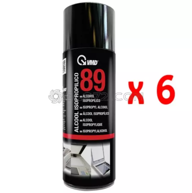 6 Bombolette Spray Alcool Isoprolico 400 Ml Vmd 89