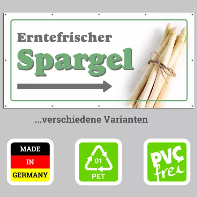 SPARGEL | Plane Banner PVC-frei NACHHALTIG versch. Größen inkl. ÖSEN