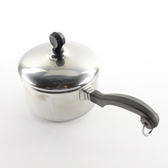 Vintage Farberware 1Qt Stainless Steel Sauce Pan w/Lid Aluminum Clad Bottom