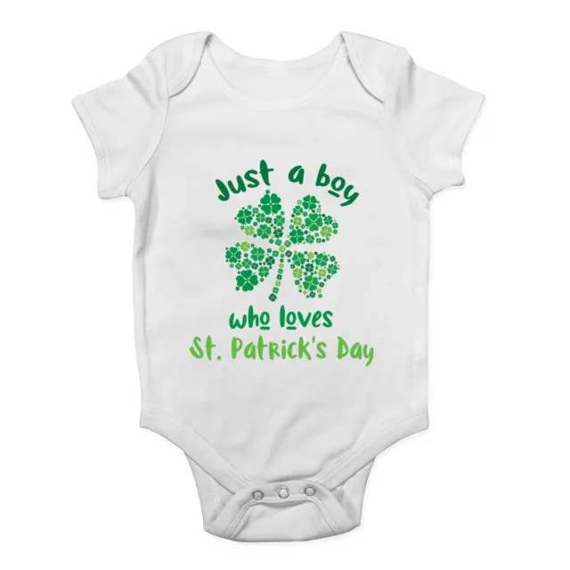St Patricks Day Baby Grow Vest Just A Boy Who Loves Patricks Day Bodysuit Girl