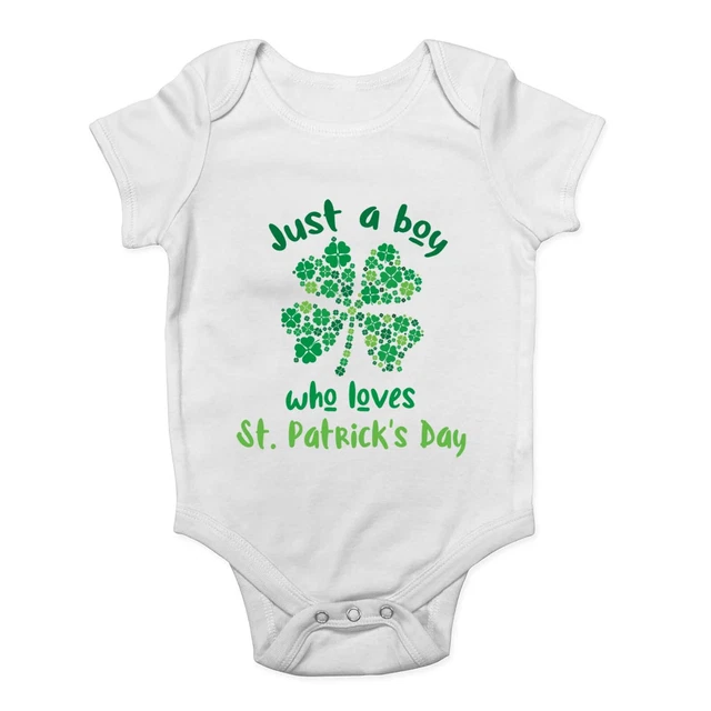 St Patricks Day Baby Grow Vest Just A Boy Who Loves Patricks Day Bodysuit Girl