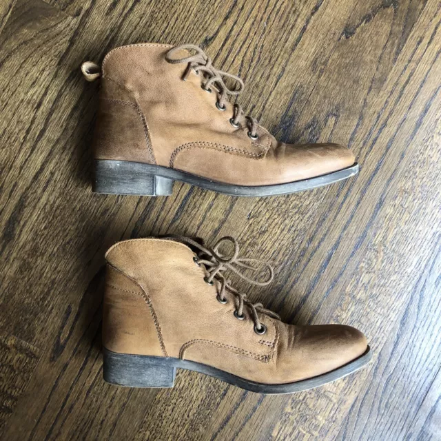 Steve Madden Leather Lace Up Ankle Boots