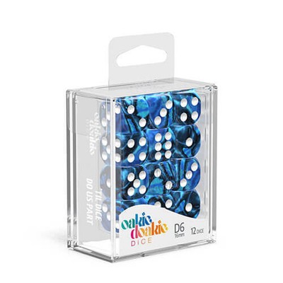 16mm D6 BLU/BIANCO 12 Set D6 Blu e Turchese smerigliato 