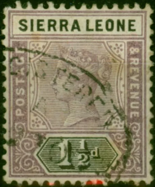 Sierra Leone 1897 1 1/2d Dull Mauve & Black SG43 Good Used