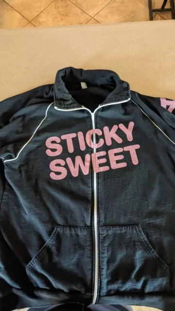Madonna Sticky Sweet Tour Track Jacket Black American Apparel Full Zipper XL