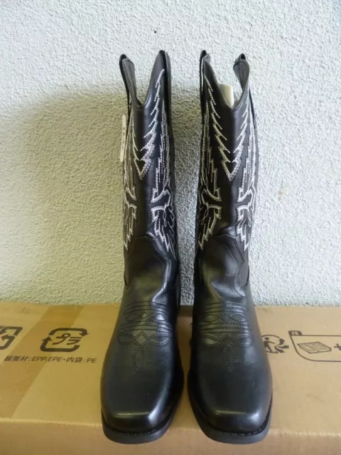 ILV DREAM PAIRS Women's Pull On Cowgirl Boots Mid Calf Western Boots-SIZE 7.5