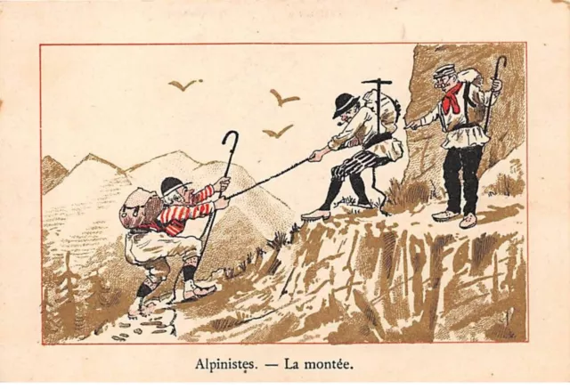 Chromos.AM16575.8x12 cm environ.Chicorée.A la boulangère.Alpinistes.La Mont�