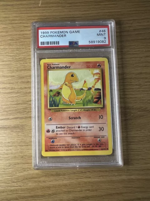 Charmander 46/102 Base Set Common PSA 9 Pokemon Card 1999