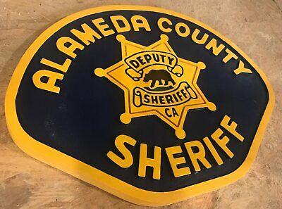 Police Alameda County 3D routed carved wood patch plaque Sign Custom