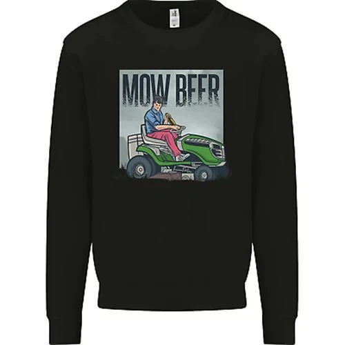 Mow Beer Funny Lawnmower Alcohol Gardening Mens Sweatshirt Jumper