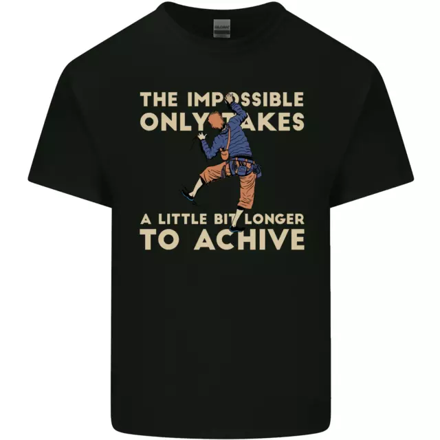 T-shirt bambini Rock Climbing the Impossible Funny Climber bambini