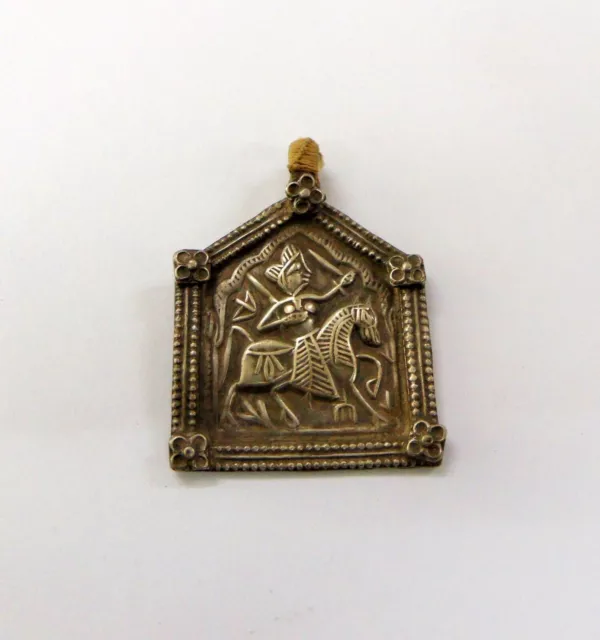 Vintage antike Stammes alte Silber Amulett Anhänger Halskette hinduistische...