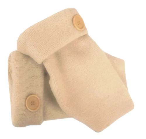 Fingerless Gloves Camel Tan Brown 100% Merino Wool L Large Os Arm Warmers Cuffs