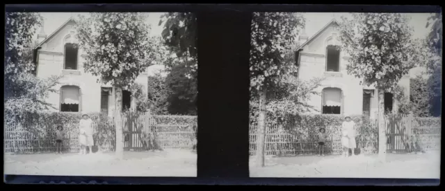 FRANCE Maison Architecture c1930 Photo NEGATIVE originale Plaque Stereo P74L17n