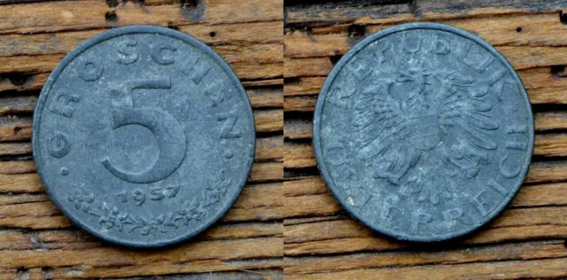 Austria 5 Groschen 1957 Coin