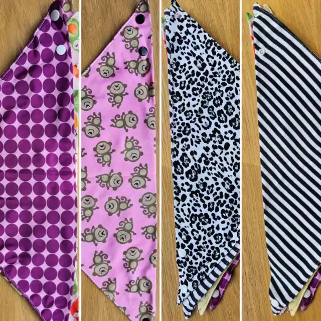 Baby toddler bandana bibs dribble teething unisex boys girls poppers