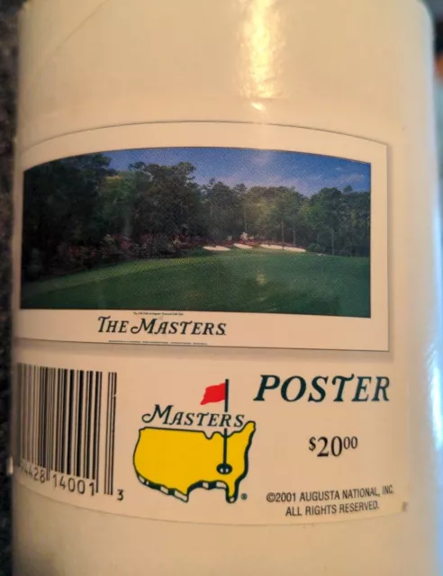 2001 Masters The 13th Hole Augusta 29x13 Commemorative Poster NOS  Original Tube