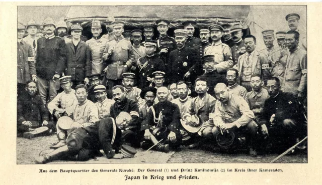 Japan in Krieg und Frieden General Kuroki Prinz Kuninomija im Kreis ihrer...1904