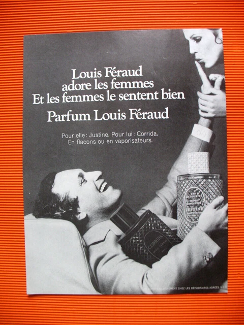 Publicite De Presse Louis Feraud Parfum Justine Et Corrida French Ad 1969