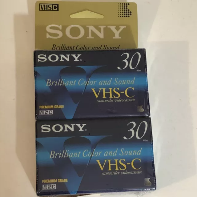 Sony VHS-C 30 Min Lot Of 2 Blank Tapes Premium Grade