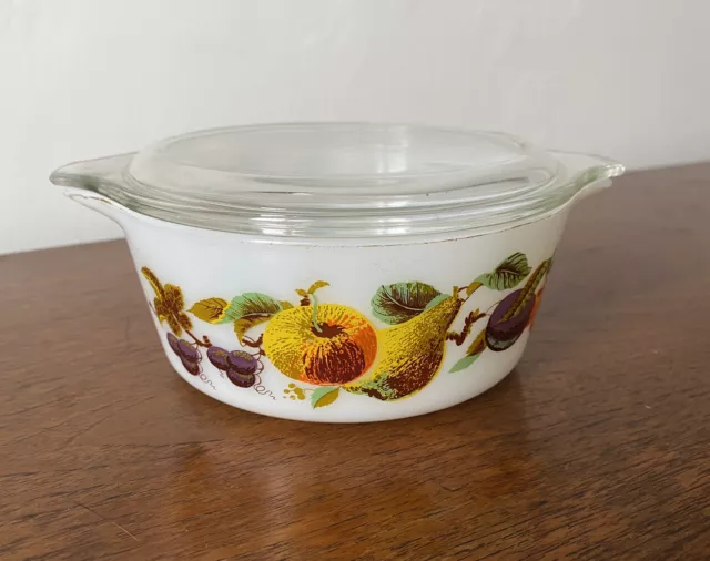 Vintage JAJ Pyrex Autumn Fruits Casserole Small Oven Bowl/Dish (No Lid)