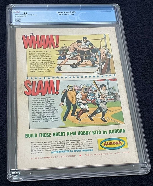 Doom Patrol #99 (Nov 1965) ✨ Graded 4.5 OFF-W TO WHITE by CGC ✔1st App Beast Boy 3