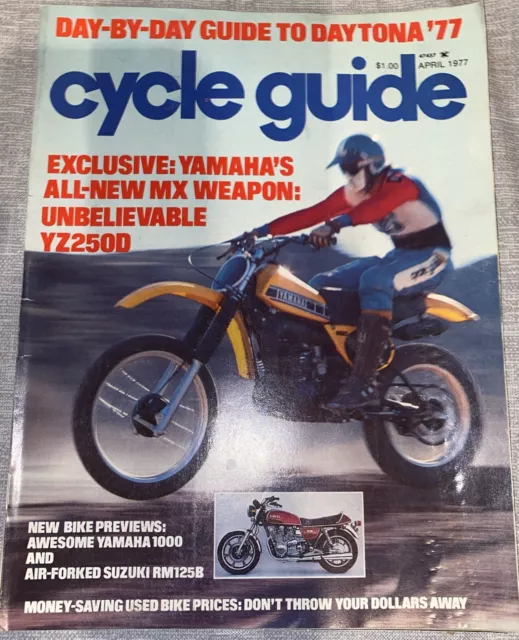 April 1977 Cycle Guide Magazine Yamaha YZ250