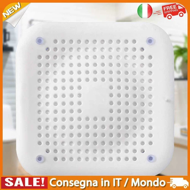 IT 4 pezzi fermacapelli con filtro quadrato per capelli per vasca da bagno (bian