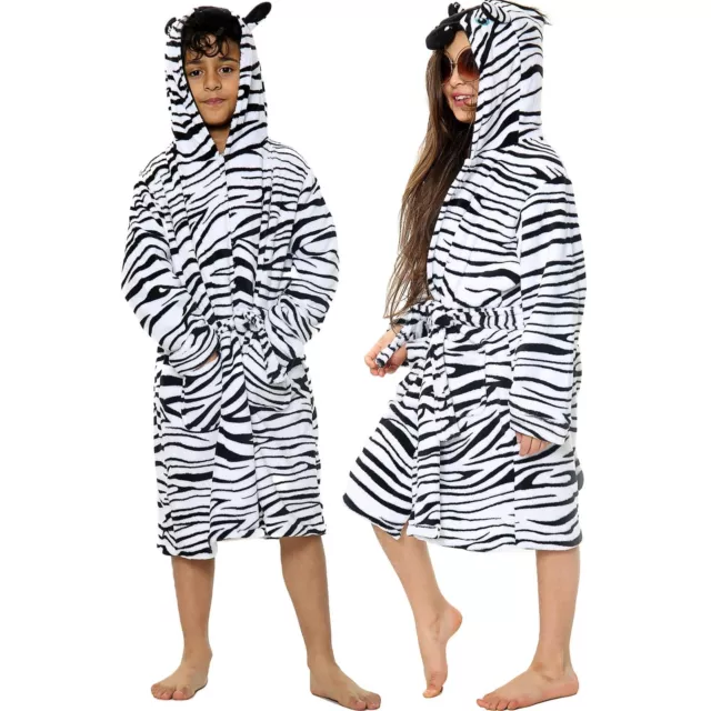 A2Z 4 Kids Super Mou 3D Zebra Animal Capuche Peignoir Pansement Plage Peignoir