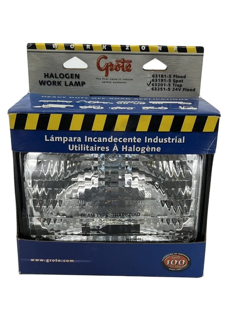 63201-5 Grote Large Rectangular Halogen Work Lamp, 4-1/2" X 7"