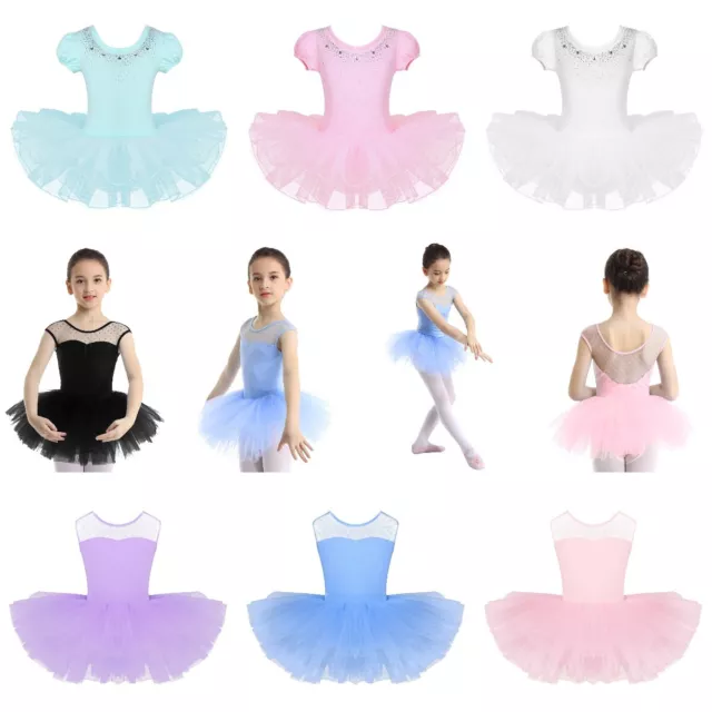 Girls Kids Ballet Dance Dresses Gymnastics Tutu Leotard Skirts Ballerina Costume