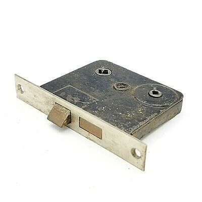 Vintage Cast Iron & Steel Door Mortise Lock Salvage Hardware  Thumb Lock