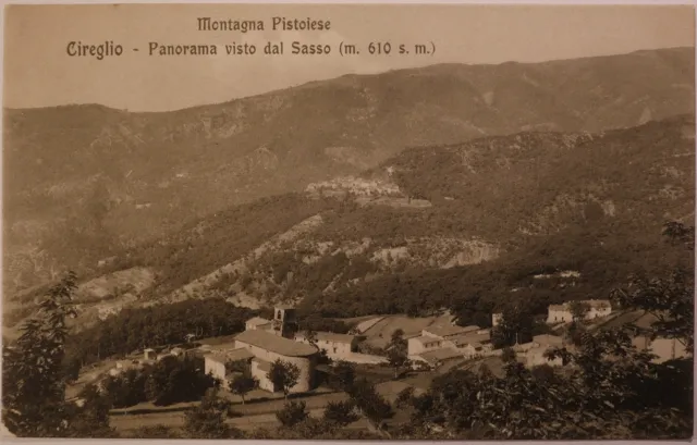 Cartolina Montagna Pistoiese Cireglio Panorama visto dal Sasso Postcard