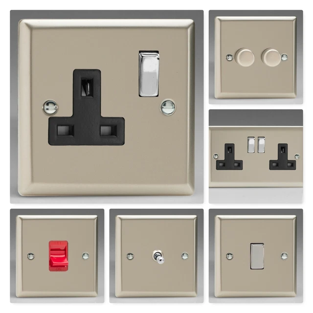 Varilight Classic Satin Chrome XNDB Light Switch Socket Dimmer Toggle Cooker TV