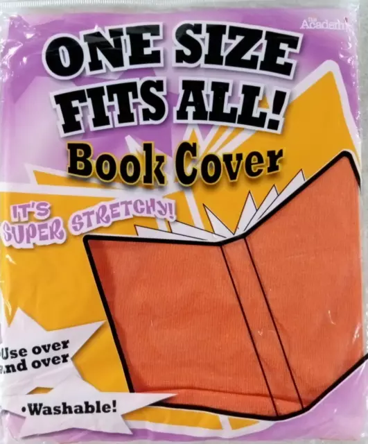 Fabric Book Covers One Size Fits All Stretchable Reusable Orange