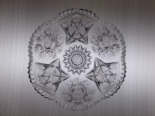 Rare Antique American Brilliant Period ABP Cut Glass Large Centerpiece Bowl