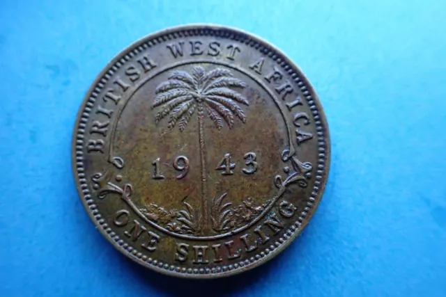 British West Africa, 1943 Shilling, George VI, as shown.