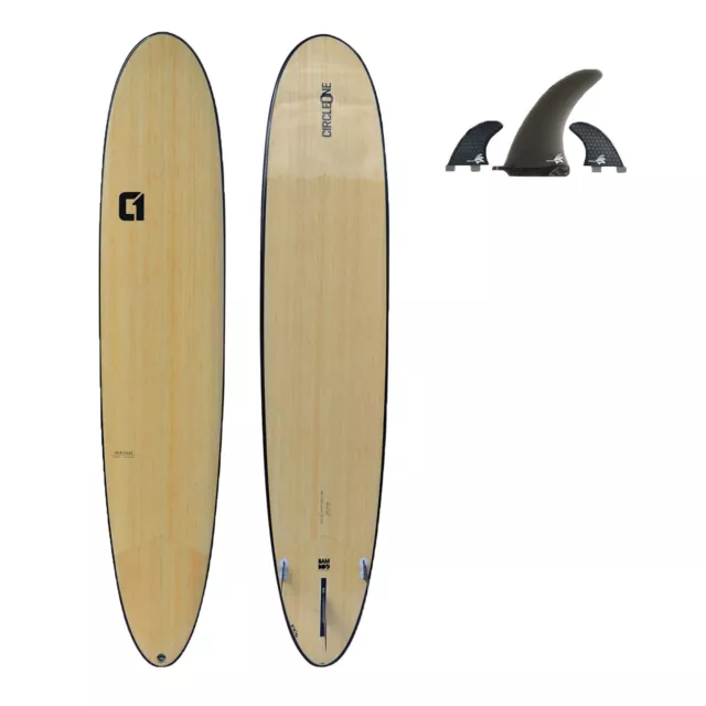 Surfboard - 9ft 6in Bamboo Pin Tail Epoxy Longboard from Circle One