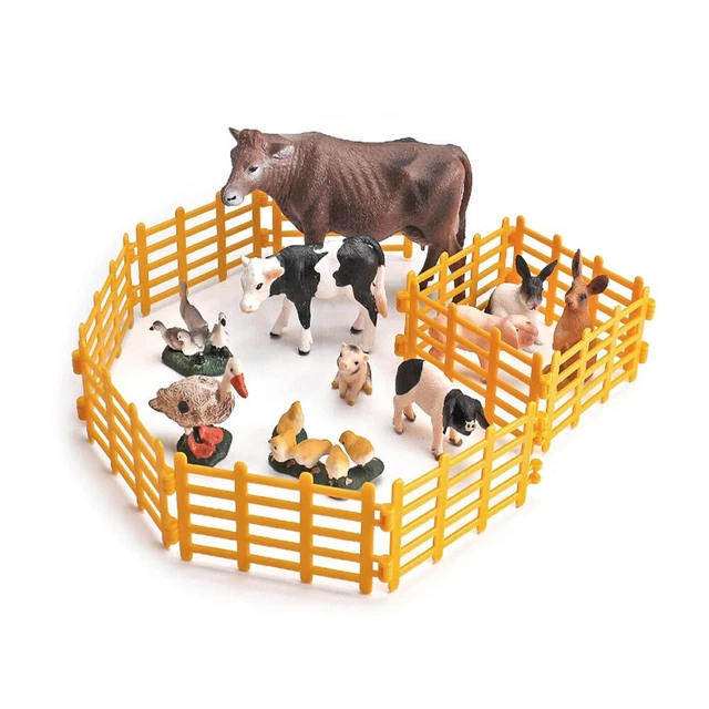 60 Pièces Clôtures Jouet Ferme – Miniatures 9 Cm, Plastique PP, Pour Animaux Et Blocs De Construction