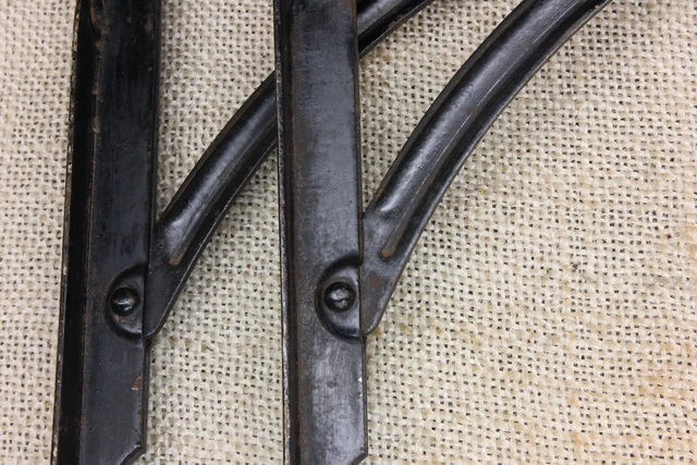 2 Old Shelf Brackets 6 X 8” Supports Rustic Rivets Industrial Age Vintage Black 5