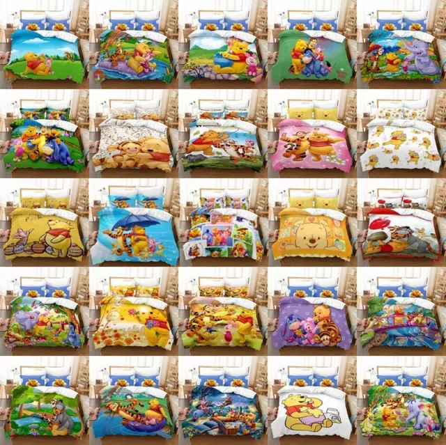 Gift Bed Set Winnie the Pooh Doona Quilt Duvet Cover Single Double Queen AU Size
