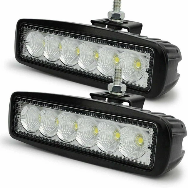 18W Spot Light 6" Marine White LED Boat Navigation Light Bar T-Top (Pack of 2)