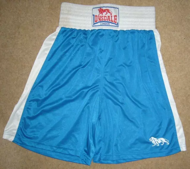 Men's Lonsdale London Boxing Martial Arts Training Shorts  L Large white blue