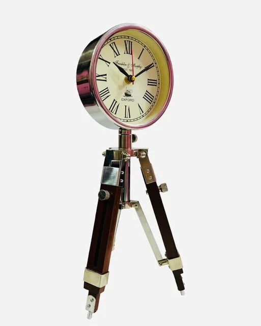 Nautical Marine Chrome Clock, Table Clock, Marine Desk Clock, Office Clock