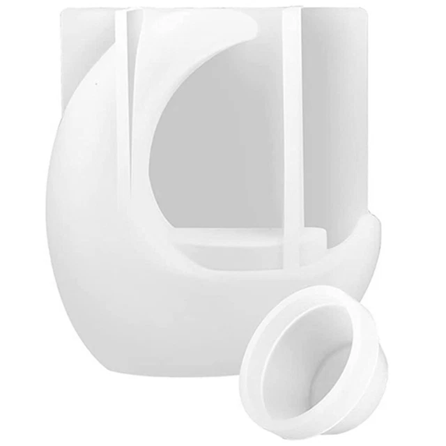 1 Set Kristall Epoxy Mond Förmigen Leuchter Kerze Tasse Kerze Halter, 6