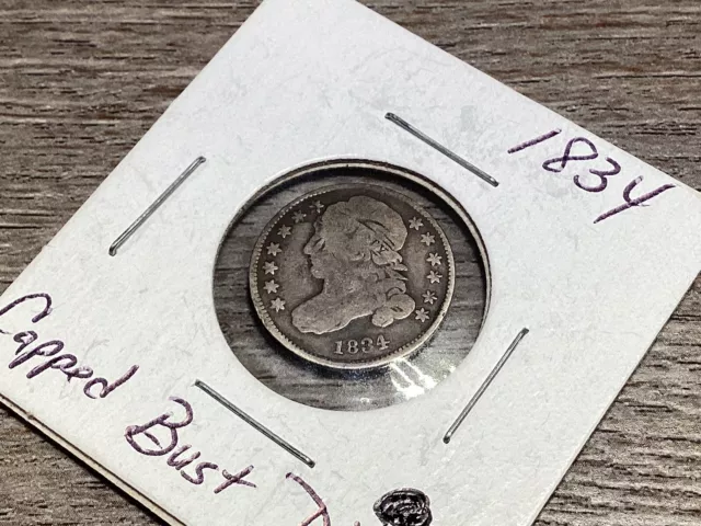 1834 Capped Bust Silver Dime-VG Condition-092423-0021