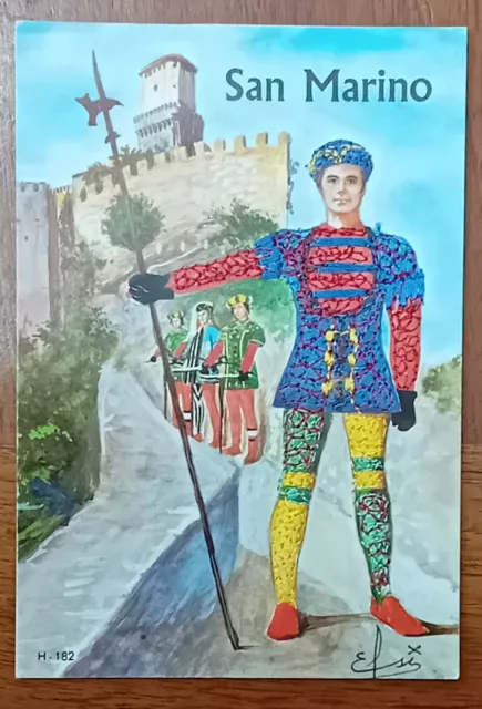 Cartolina San Marino, Cucita In Rilievo