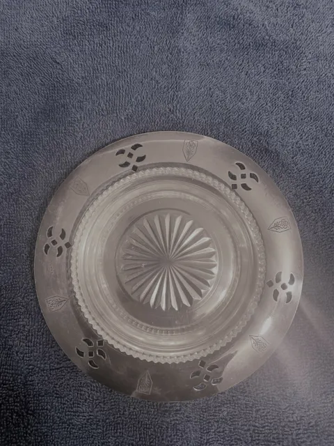 Vintage Wm. A Rogers Round Silverplate/Glass Ashtray