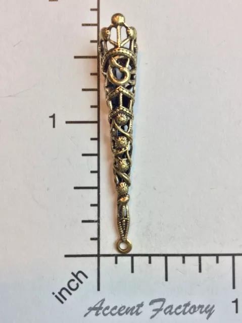 13453     Brass Oxidized Small Filigree Tussie Mussie Victorian Holder